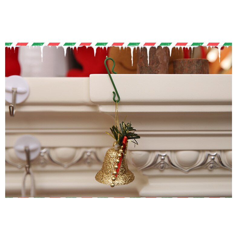 10Pcs Haak Kerstversiering Groen S Type Opknoping Pop Sneeuwvlokken Kerstboom Decoratie Multifunctionele Houders Praktische