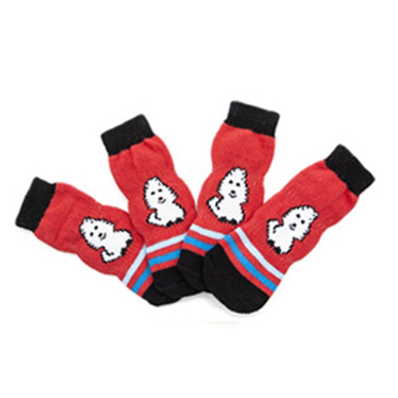 Dog Socks Cute Shoes for Dogs Winter Socks for Small Dogs Socks Paws Boots for Dogs Socks for Dogs Chihuahuas Shoes for Yorkies: Red / M