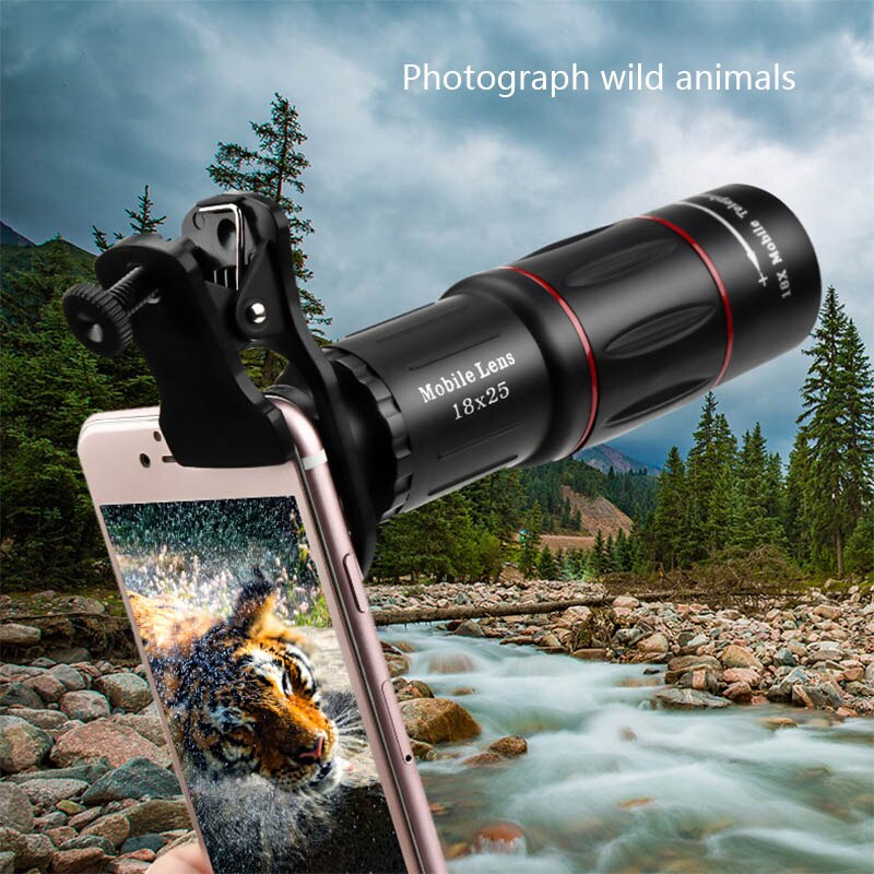 18x téléobjectif universel 18x objectif de téléphone portable HD téléphone portable Zoom externe téléobjectif pour les Sports de plein air