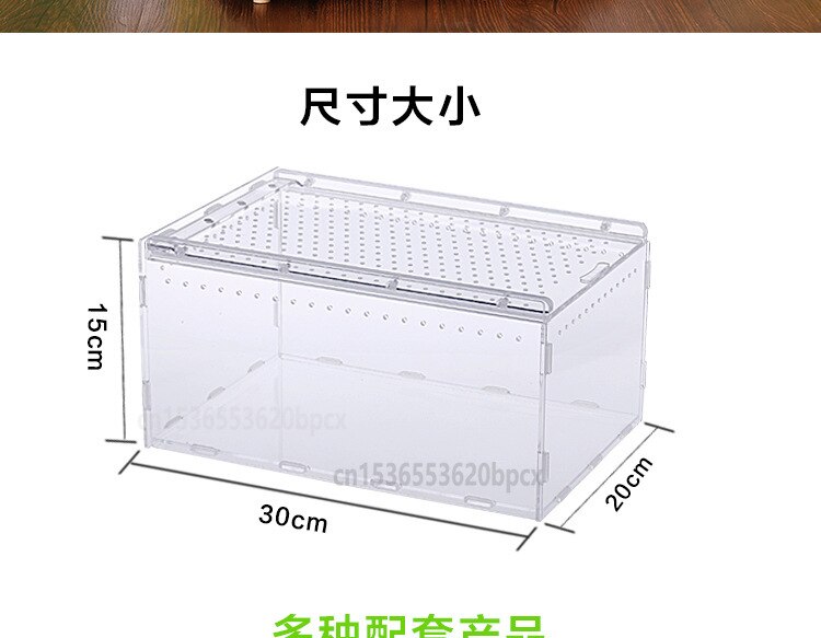 Alec Crawling Pet Terrarium Full Landscape Sliding Lid Terrarium Spider Gecko Snake Breeding Box Pet Box with Ventilation Holes