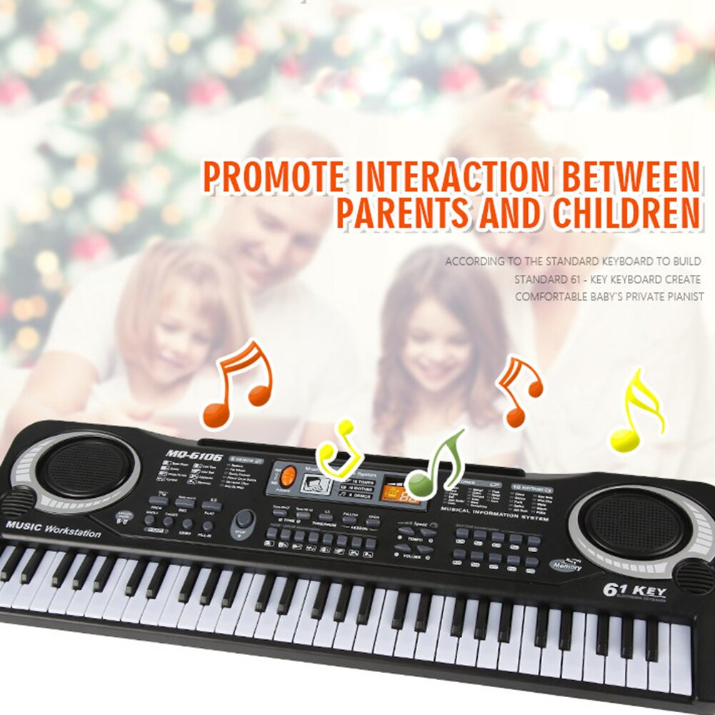 61-Key Digitale Elektrische Piano Draagbare Mini Toetsenbord Toetsenbord Met Microfoon Leren Kinderen Educatief Speelgoed