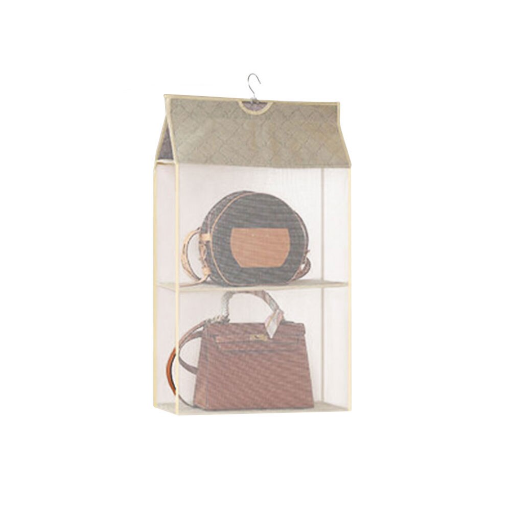 Multi Layers Transparent Hanging Handbag Wardrobe Closet Dust-Proof Storage Case Wallet Big Tote Bag Clothes Organizer: A1