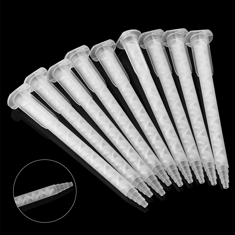50pcs MA5.4-17S PP Static Mixer Mixing Nozzle AB Plastic Mixed Glue Nozzle 103.6mm for Epoxy Resin Adhesive Tool 50ml