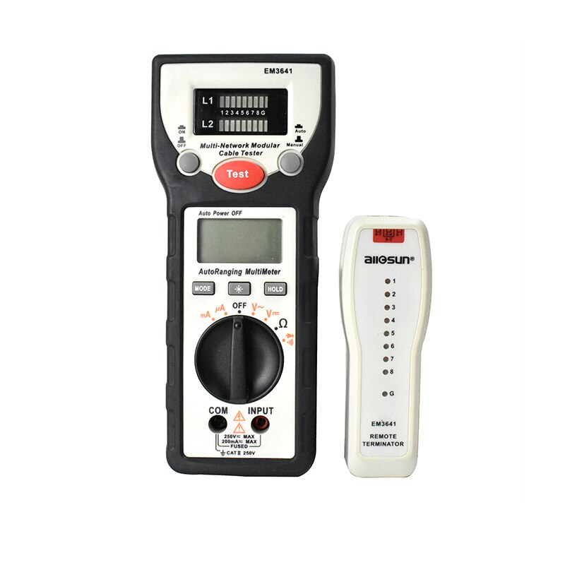 2 in 1 LAN Tester & Multimeter Für DC/AC Messung Terminator Einheit Fernbedienung Kabel Prüfung Mit LED-anzeige widerstand Prüfung
