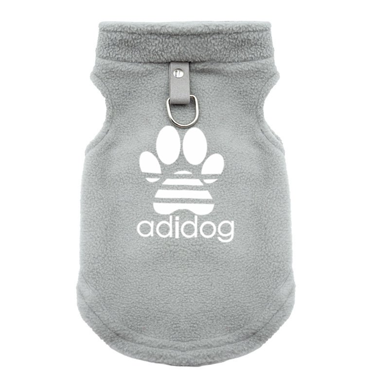 Soft Fleece Dog Clothes for Small Dogs Pull Ring Spring Autumn Winter Warm Pet Pullover French Bulldog Jacket Pug Coats