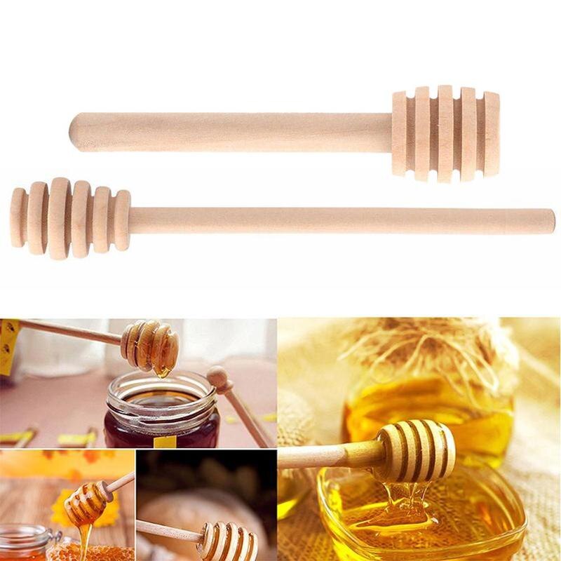 1Pc Wood Honey Dipper Stick Wooden Honey Spoon Small Coffee Spoon Syrup Tea Spoon Serving Mixing Kitchen Honey Utensil Teas H7U9