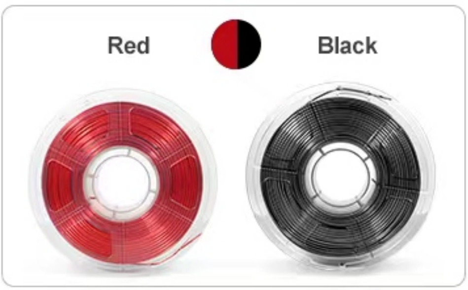 Filamento di seta PLA a dovuto colori 1kg fascio da 1.75mm, filamento a doppio colore, filamento 3D di coestrusione, cambio colore PLA di seta ogni pollice: Arancione
