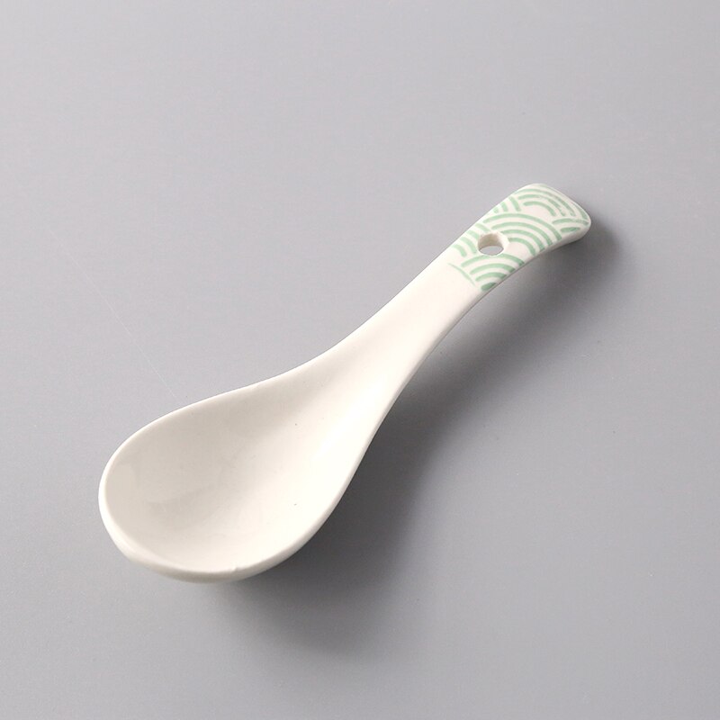 Ceramic Soup Spoon Combination Porcelain Tableware Underglaze Color CZY1031: 13