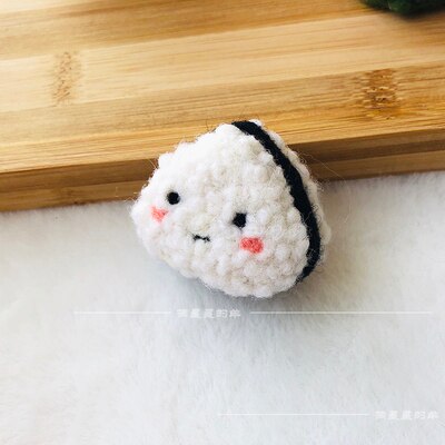 Kit de costura de lana de Sushi japonés, fieltro de lana, aguja de fieltro, colgante, artesanía, artesanía, bricolaje, hecho a mano: Rice balls  A