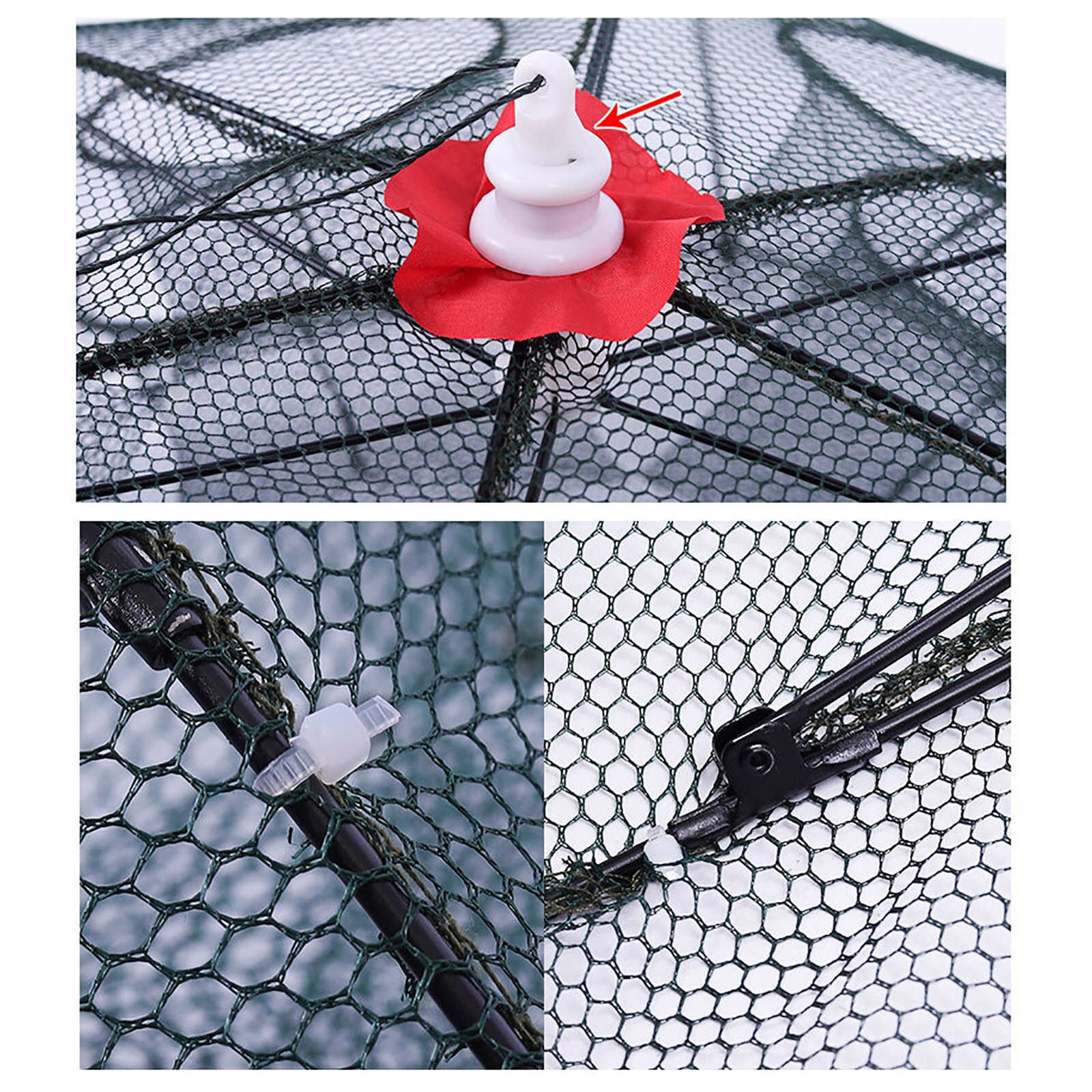Fishing Net Shrimp Cage Nylon Foldable Fish Trap Cast Net Cast Fold Crab Trap Casting Network Fishing Goods Fishing Accessories