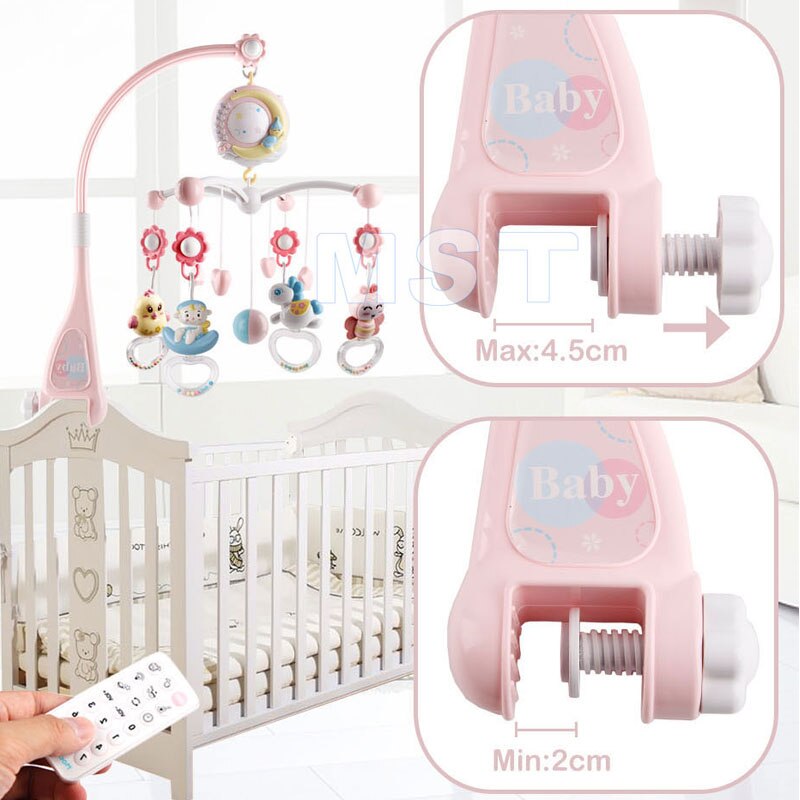 Baby Rammelaars Wieg Mobiles Baby Speelgoed Houder Roterende Wieg Bed Bel Met Muziek Box Projectie Voor 0-12 Maanden pasgeboren Baby