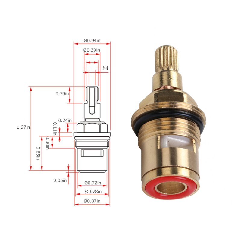 20 dentes 1/2 válvula termostática cerâmica torneira do cartucho mixer válvula ajustar a temperatura da água de bronze acessórios da cozinha estável