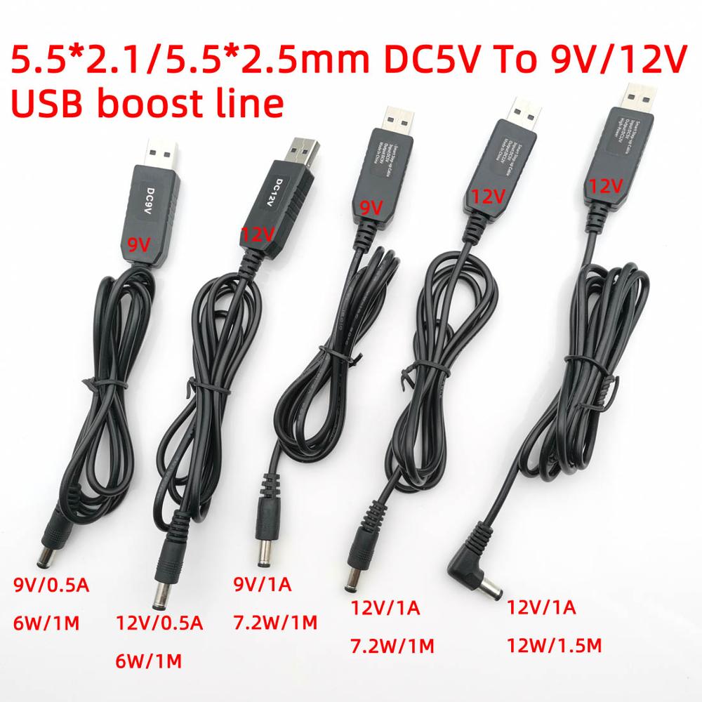 USB Energie Schub linie DC 5V zu 9V 12V Schritt BIS Modul USB Konverter Adapter Kabel draht 5,5*2,1/5,5*2,5/4,0*1,7/3,5*1,35mm Stecker