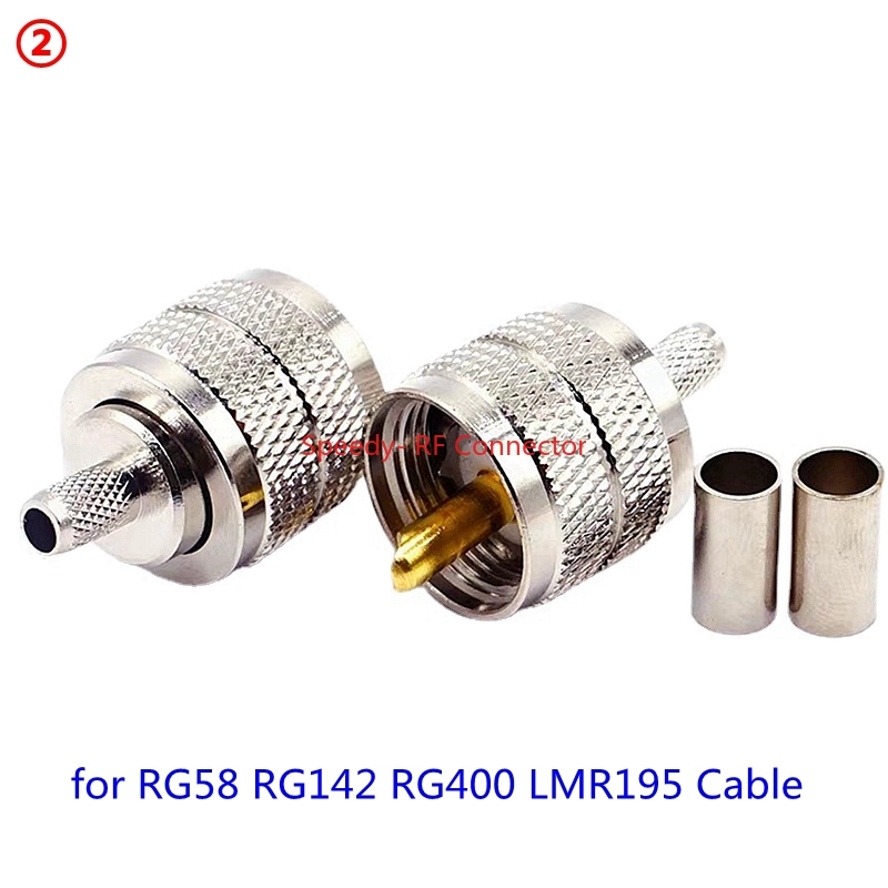 UHF male SL16 PL259 PL-259 Plug Connector Crimp fo... – Grandado
