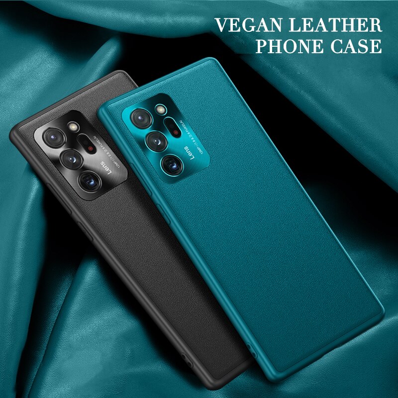 Capa de couro para samsung note 20 ultra macio vegan couro capa dura caso de telefone para samsung galaxy note 20 ultra s20 fe casos