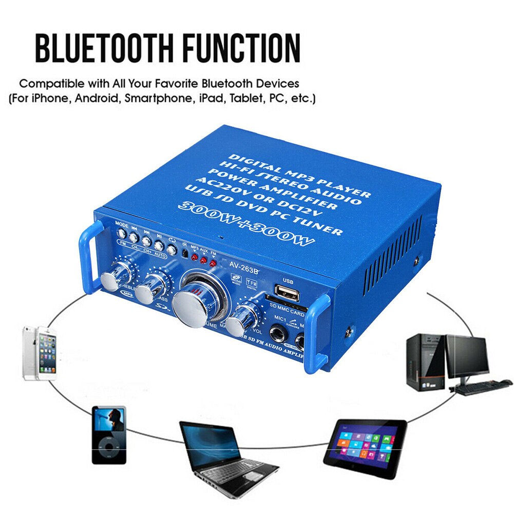 Stereo Card Insert Audio MP3 Format HIFI News Amplifier FM Radio Sound Bluetooth Universal Music Car Dual Channels