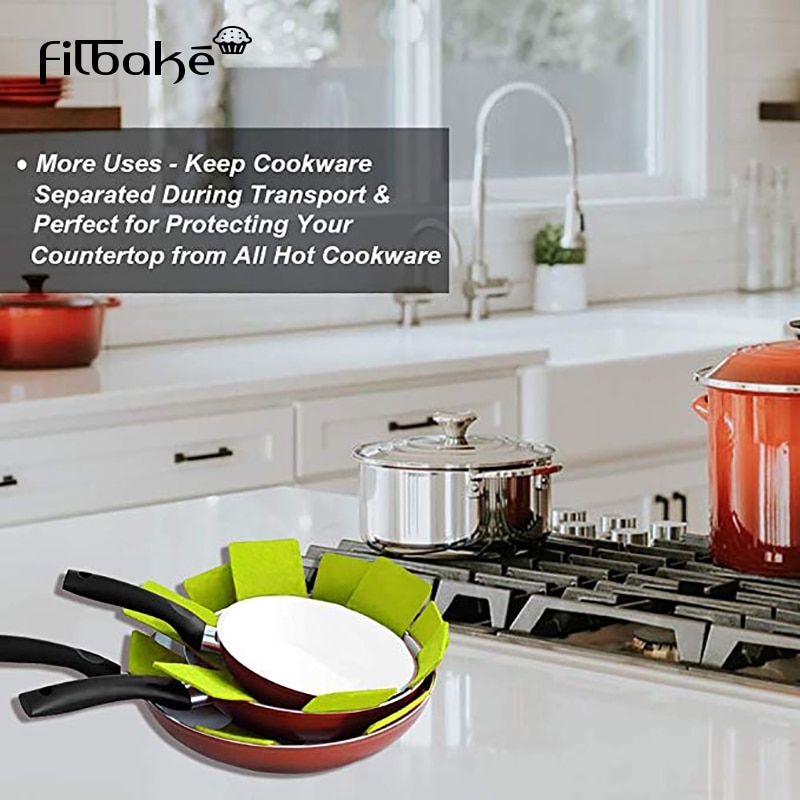 Filbake-Mantel Individual Protector para ollas, alfombrilla separadora de mesa, aislamiento térmico, utensilios de cocina, 6 uds.