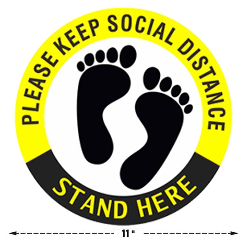 20PCS Social Distancing Floor Decals Stickers Waterproof Anti-Slip Stickers Stand Here Safety Floor Sign Marker