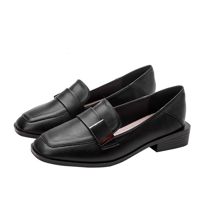 Zapatos planos con punta redonda y plataforma para mujer, mocasines suaves y poco profundos con piel, informales, para otoño,