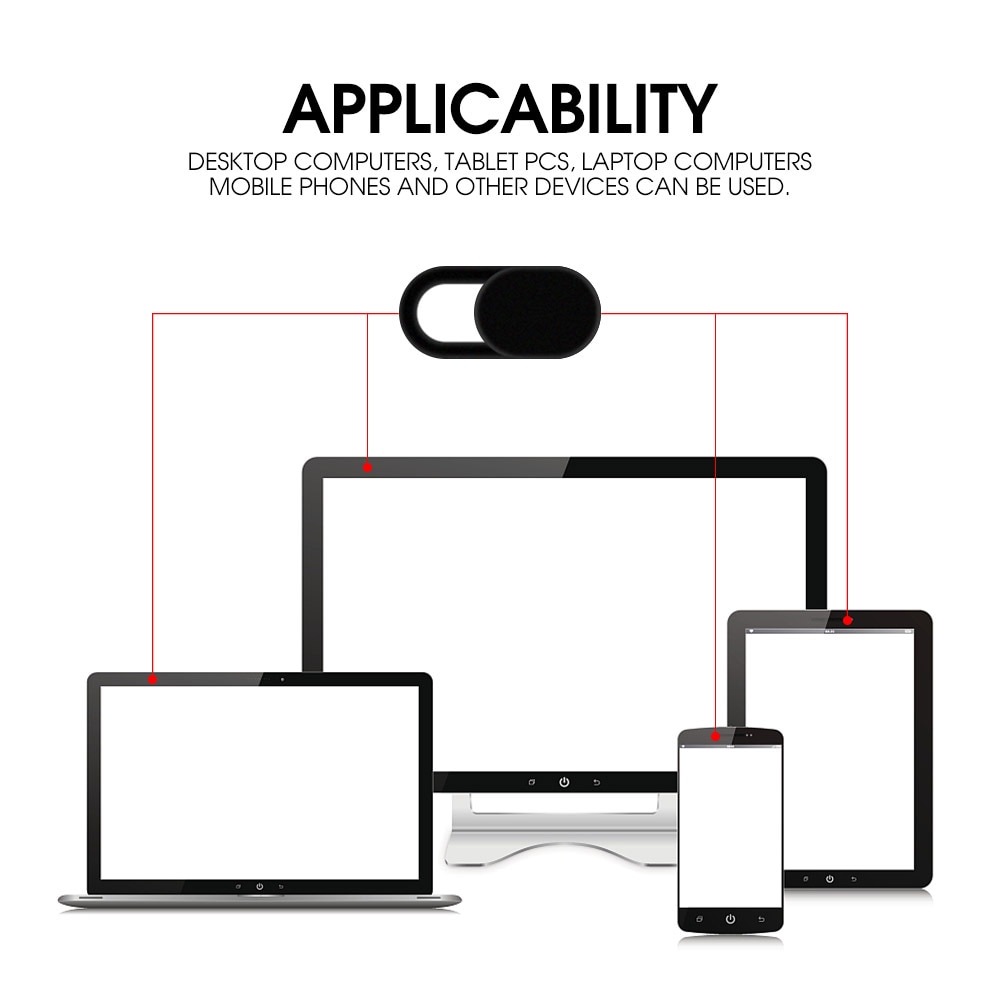 Cache-webcam coulissant en plastique, universel, anti-espion, pour ordinateur portable, ipad, macbook, tablette, autocollant de confidentialité