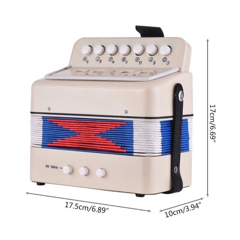 Children‘s Kids' Accordion Keyboard Instruments with 7 Keys, 3 Air Valves, Hand 87HF