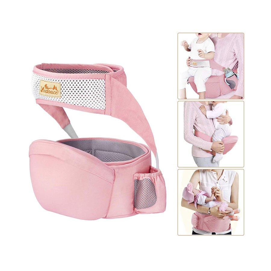 Viedouce-porte-bébé ergonomique face avant pour bébé, siège hanche, tabouret taille, poupée de bébé, porte-plaques pour nourrissons: pink