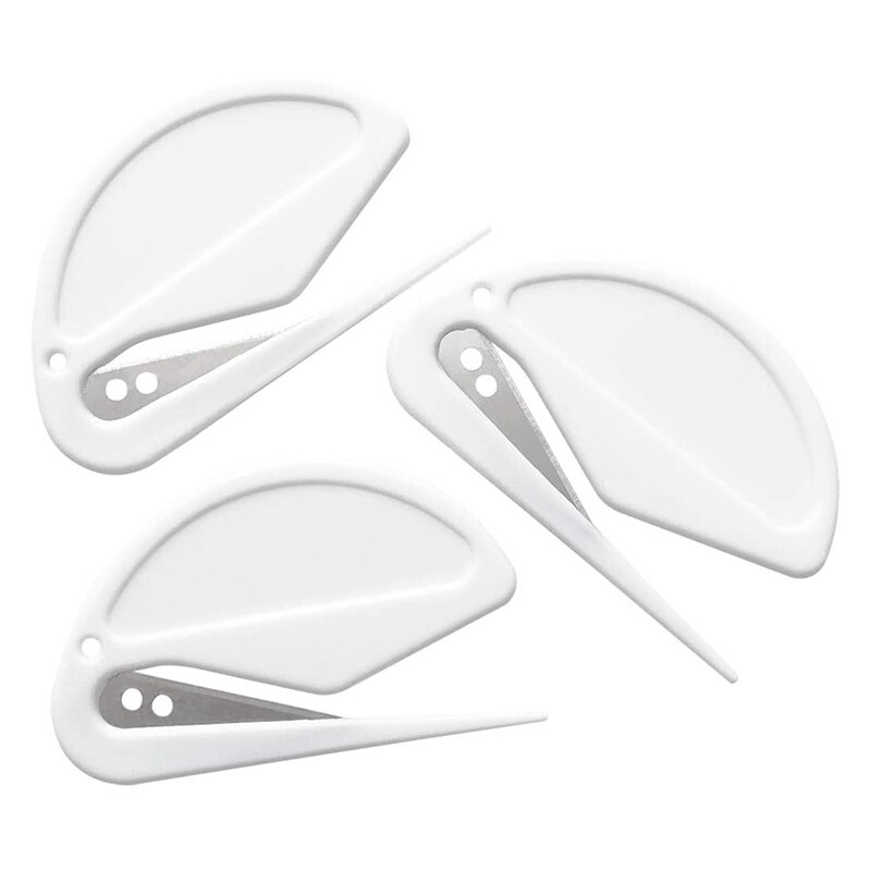 -Paper Cutter, Letter Opener, ABS Envelope Cutter, Mail Letter Opener with Bladed Paper Knife, Three Packs, White: Default Title