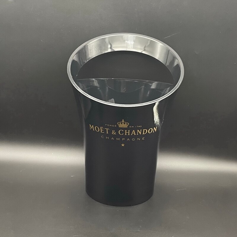 Svart mysterium plast bøtte/glass/brett champagne fløyter parti kjøler sett bar sett tilbehør: Svart bøtte