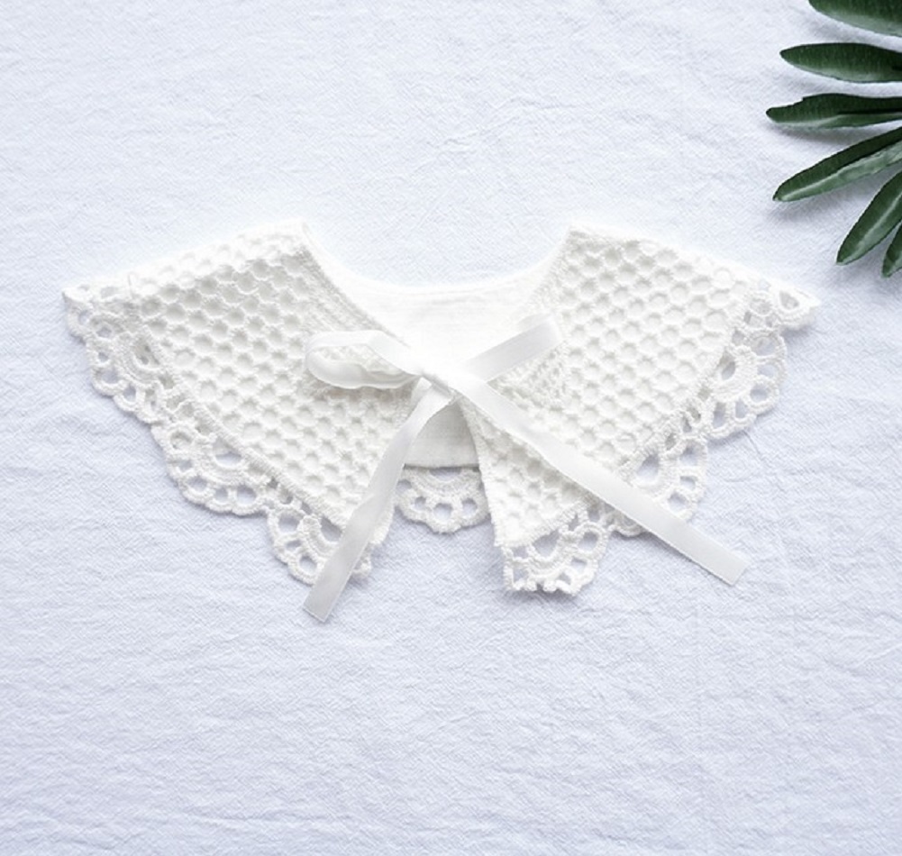 Baby Infant Spitze Bib Schöne Gefälschte Kragen Blume Bib Retro Speichel Handtuch Runde Baby Bib Baumwolle Spitze Gefälschte kragen Bib