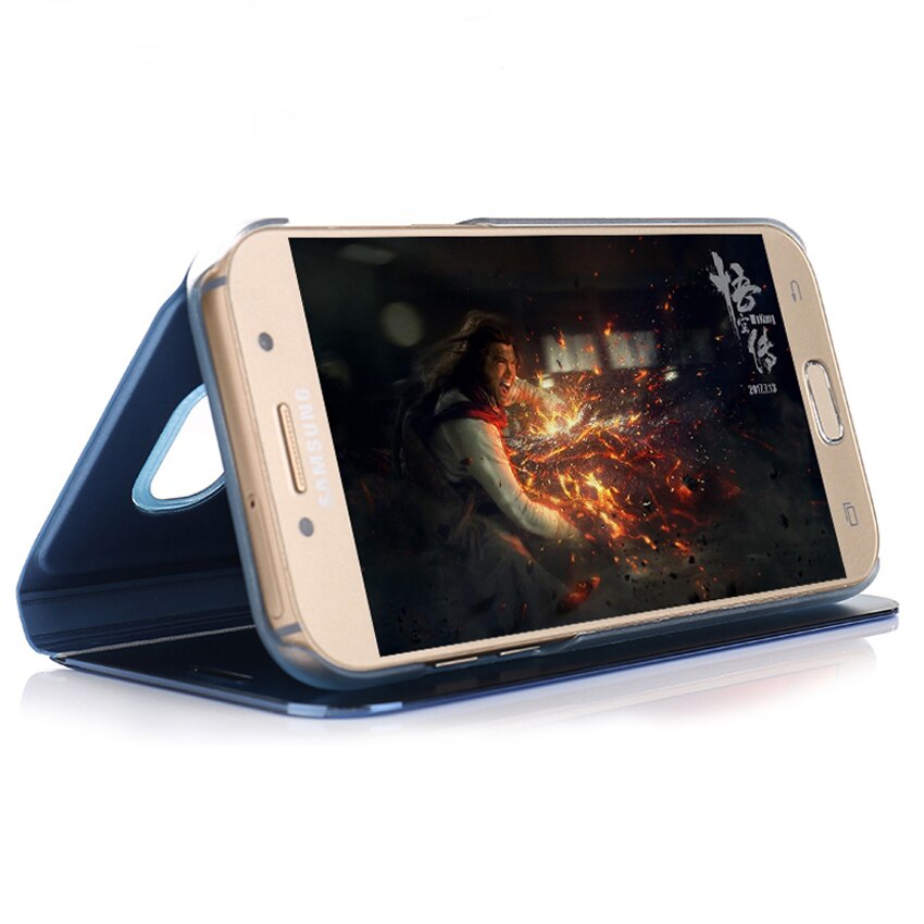 Spiegel Flip Schutzhülle Telefon Fall Für Samsung Galaxy A8 Plus EINE 8 A8plus SM A530 A730 A530F A730F SM-A730F DS Stehen Abdeckung