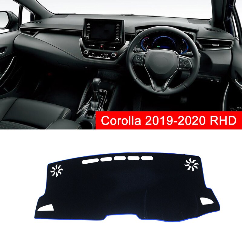 Voor Toyota Corolla Auto Dashboard Cover Dash Mat Zonnescherm Pad Instrument panel Tapijten Protector Anti-Uv Accessoires: RHD Blue  Side