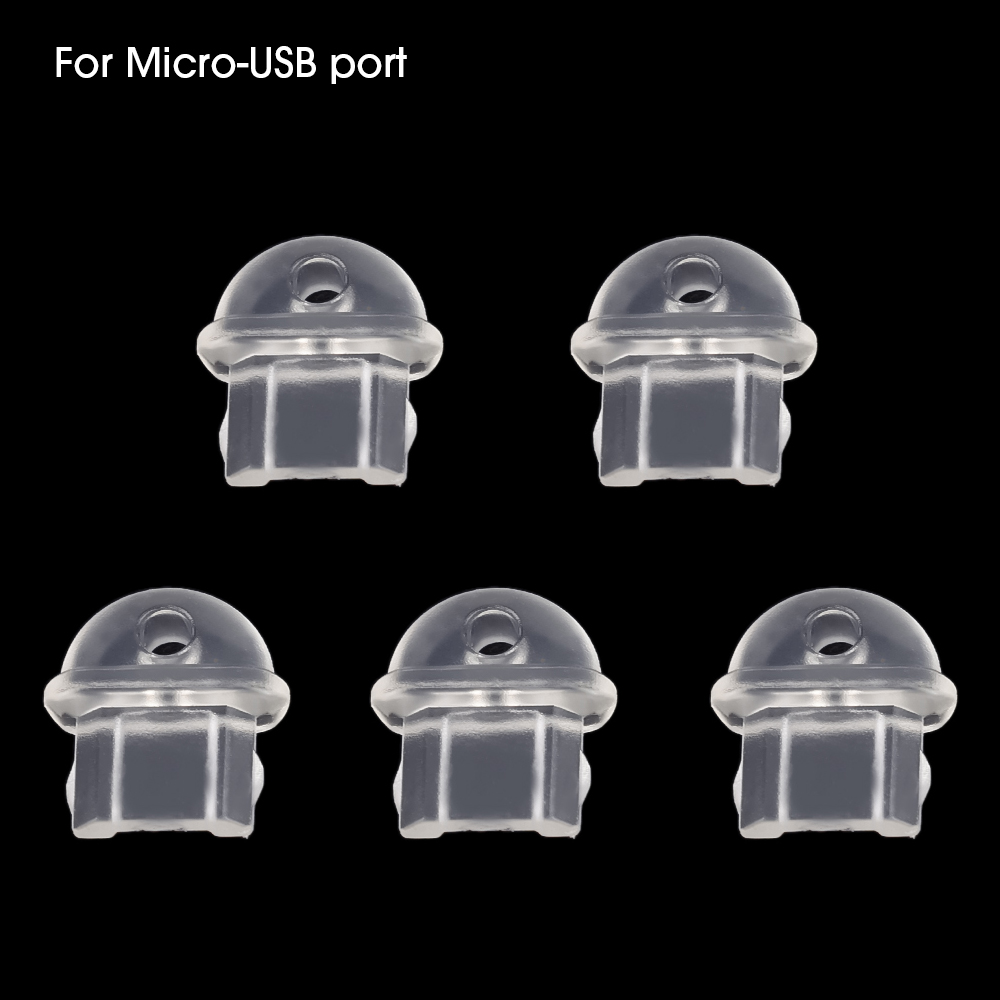 10-1 Uds DIY tapón antipolvo para IPhone tipo C puerto de carga Micro USB tapón antipolvo transparente 3,5mm tapón para conector de auriculares enchufe a prueba de polvo: Rojo