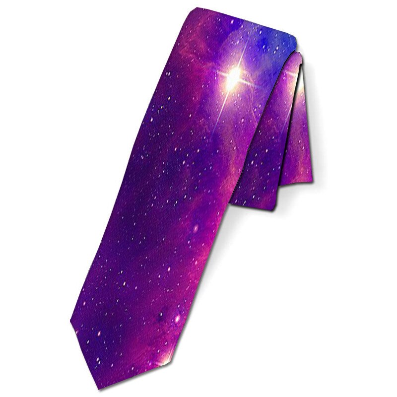 Hommes cravate Polyester 8CM coton licorne ciel imprimer Harajuku cravates pour hommes affaires casual fête mariage accessoires: 01
