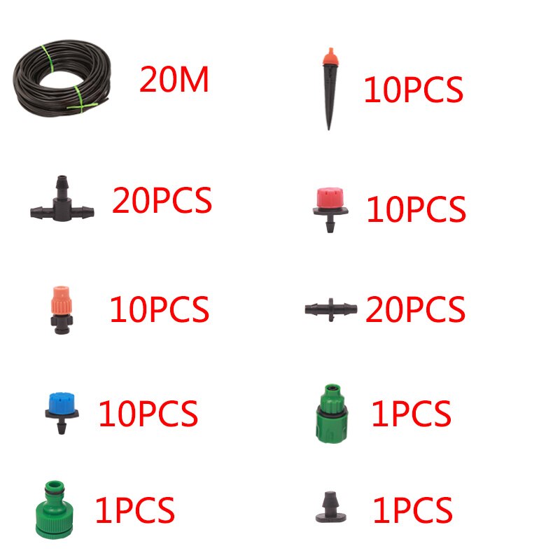 30M 50M DIY Automatic Micro Drip Irrigation System Garden Irrigation Spray Self Watering Kits with Adjustable Dripper: 20M