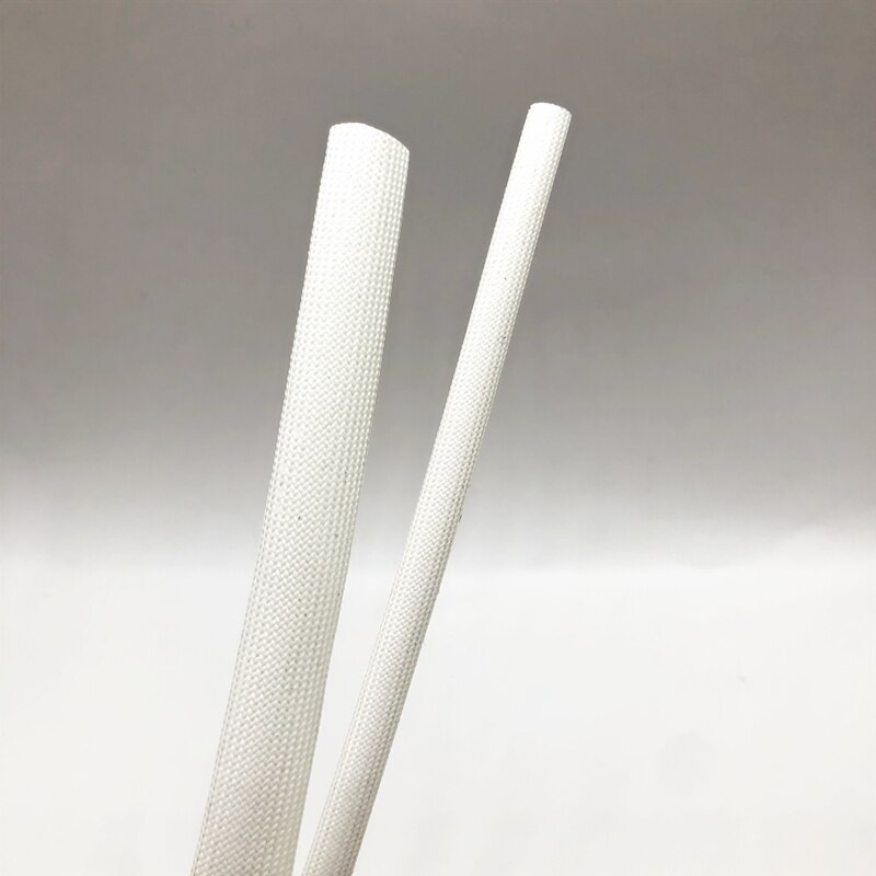 1meter 600Deg High Temperature Braided Soft Chemical Fiber Tubing Insulation Cable Sleeving Fiberglass Tube 1-25mm Diameter