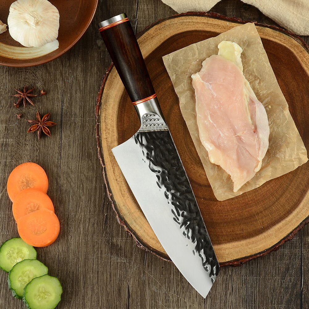 Sowoll couteau de boucher en acier forgé, outils de cuisine de Chef 5 ''6.5'' 7 ''7.5'' 8 ''trancheur serbe Chef survie outils de randonnée