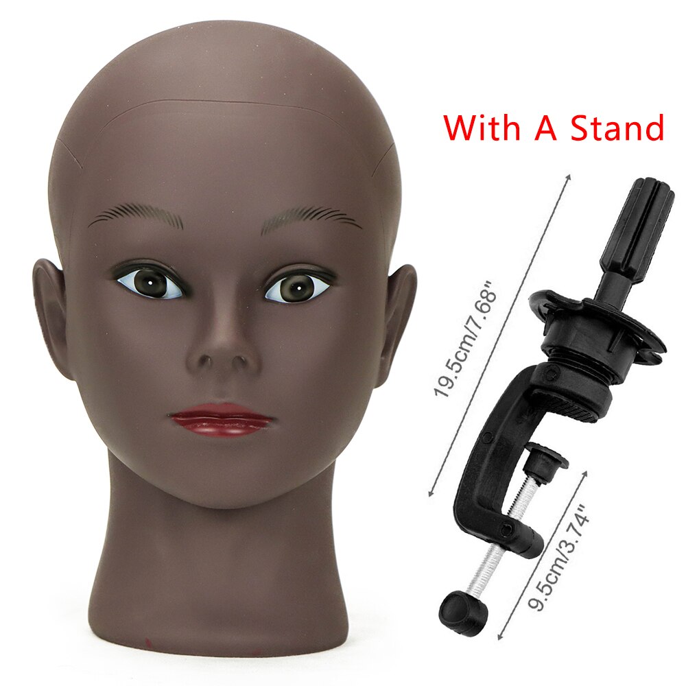 Bald Mannequin Head Wig Head Without Hair for Styling/Making/Display Wigs Mannequin/Maniquin/Traning Head With Stand For wig: head with stand