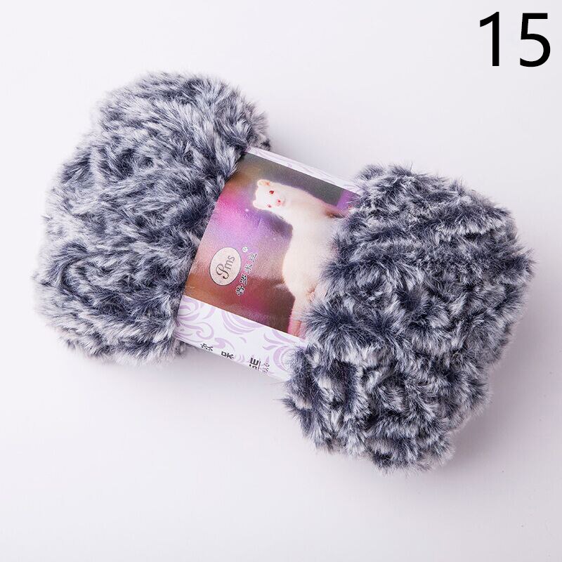 Fil de fausse fourrure en laine de cachemire, 50 g/rouleau, pour tricot à la main, Crochet, pull, fil pour vêtements de bébé, écharpe, fil de vison pelucheux: 15