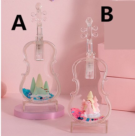 Cartoon Viool Knipperende Olie Druipend Olie Spill Valentijnsdag Vloeibare Timer Vloeistof Zandloper Bureau Decoratie Desktop Ornamenten: Zilver