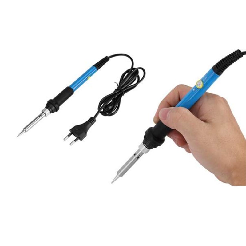 Soldador eléctrico de temperatura ajustable 5 en 1 220V 60W, estación de soldadura de calentamiento interno, herramienta de reparación con 5 puntas: 220V 60W EU Plug