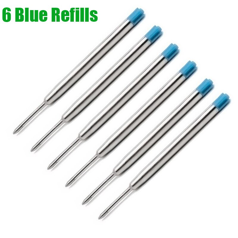 Full Metal Ballpoint Pen Refills Luxury Signature Writing Pen Refills: 6 Blie Refills