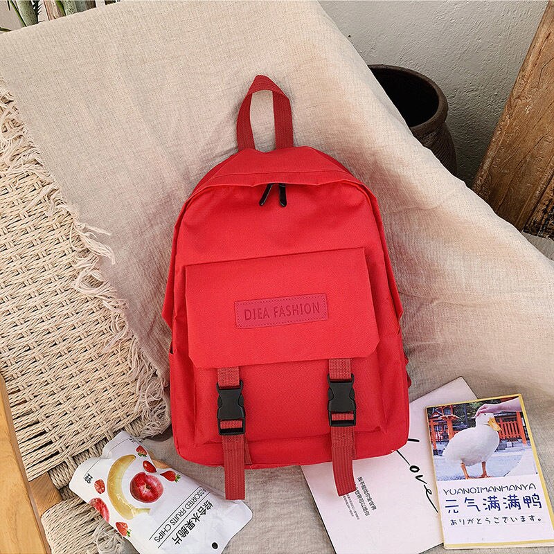 Backpacks Women Unisex Harajuku Large Capacity Chic Womens Korean Style Colorful Appliques Preppy Canvas Backpack: red