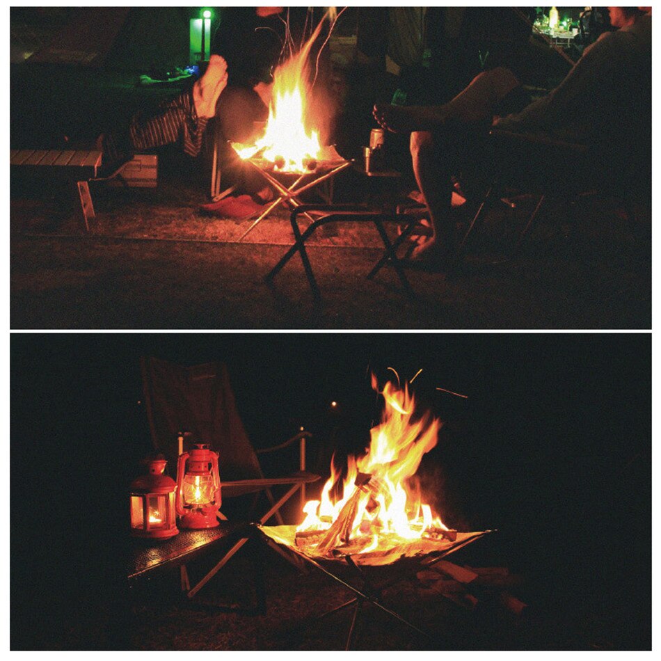 Vogvigo portabel eldstad utomhus: kollapsande eldstad i stålnät - perfekt för camping, bakgård och trädgård