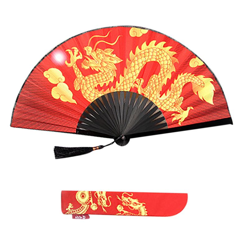 Pieghevole Ventilatore Tenuto in Mano con Nappe Classico Cinese Pittura A Inchiostro di Stile Retrò per La Cerimonia Nuziale di ballare Chiesa Regali Del Partito: E