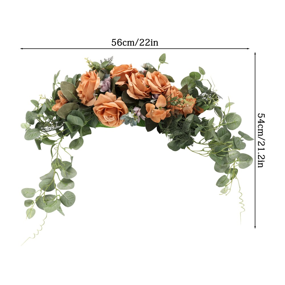 Guirnalda de peonías con flores artificiales, guirnalda hecha a mano para espejo, decoración de puerta de de boda en casa