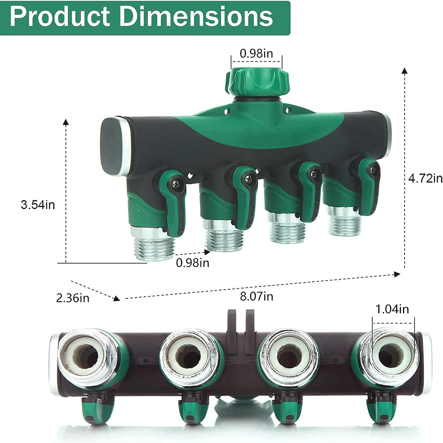 3/4 "Wasser verteiler 2 & 4 Wege, Garten y Schlauch anschluss Metallkörper, Schlauch teiler, Anschluss schlauch adapter, Schlauch teiler 2 oder 4 Ventile
