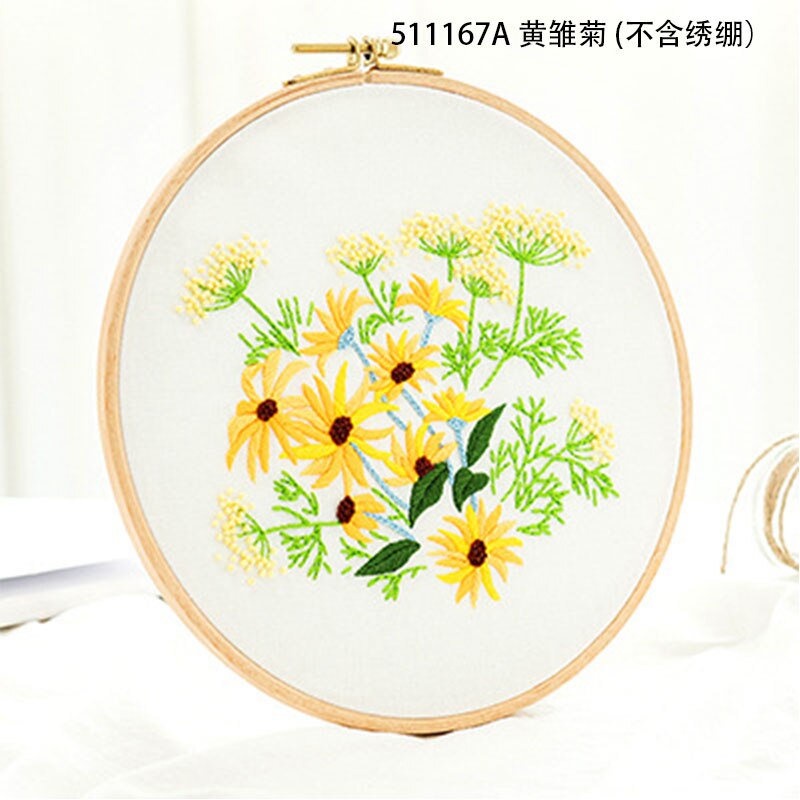 Plant Series DIY Embroidery Material Package 3D Flowers Cross Stitch Kits Embroidery Supplies Hoop bordado Sewing Supplies Decor: 511167A