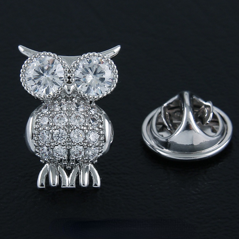 Hoogwaardige Zirkoon Kristallen Ster Broches voor Vrouwen Mannen Pak Kraag Pinnen Kleine Metalen Badeg Revers Pin Mode-sieraden: Rhodium Plated