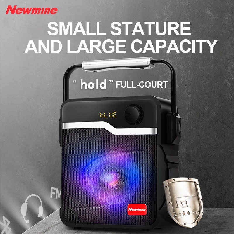 Newmine K70 Portable 1200mAh Speaker Wireless Bluetooth Big Power Square Party TF FM Karaoke Outdoor Subwoofer