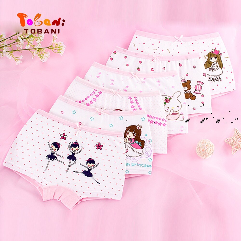 Sous-vêtements pour filles grands enfants | Culottes en coton, pantalons de fille quatre angles, shorts de bébé, Tobani 4 pièces